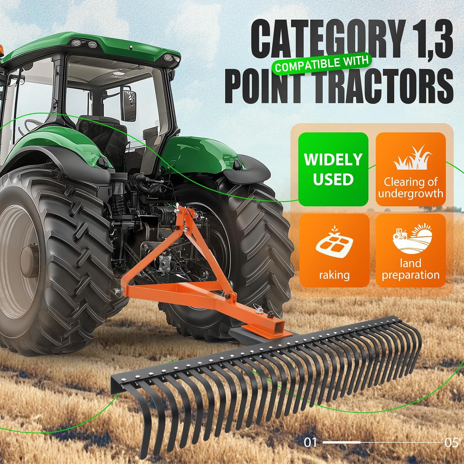 Rastrillo de paisajismo remolc - Heavy Equipment Landscaping reseña y precio