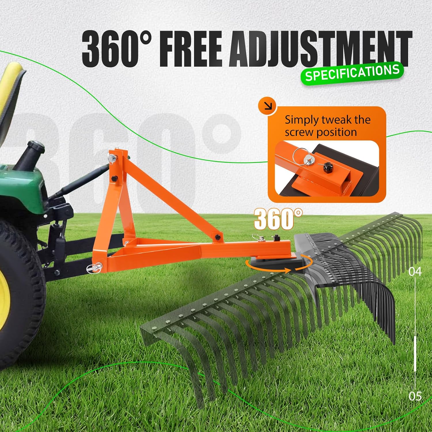 Rastrillo de paisajismo remolc - Heavy Equipment Landscaping reseña y precio