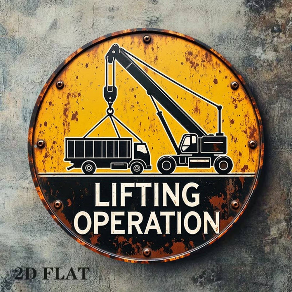 Letrero Metálico 2D Redondo de - Heavy Equipment Sign reseña y precio